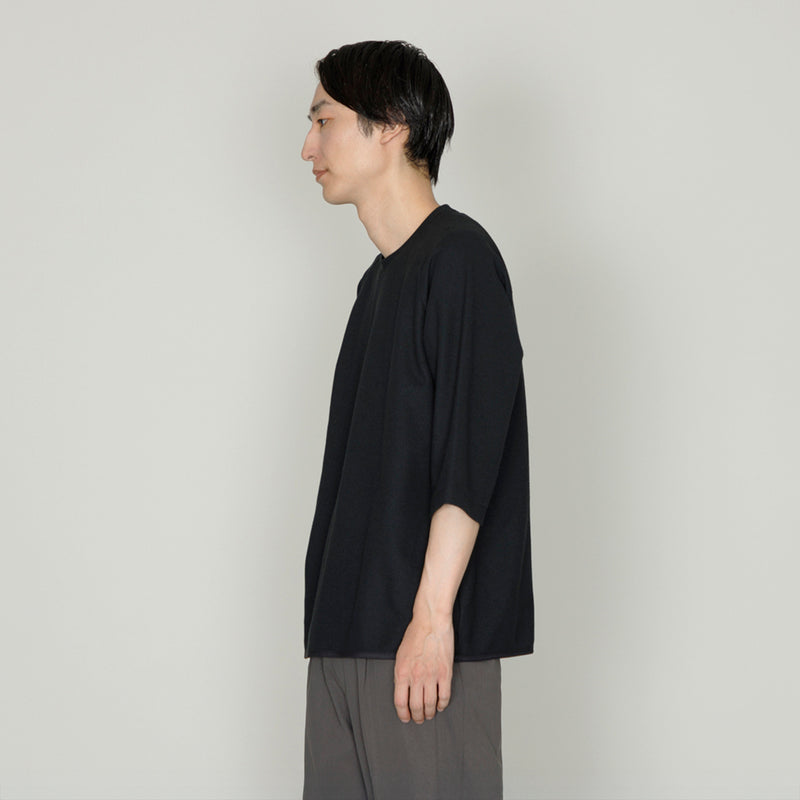 SEED STITCH KNIT TEE｜吸水速乾 ユニセックス  黒