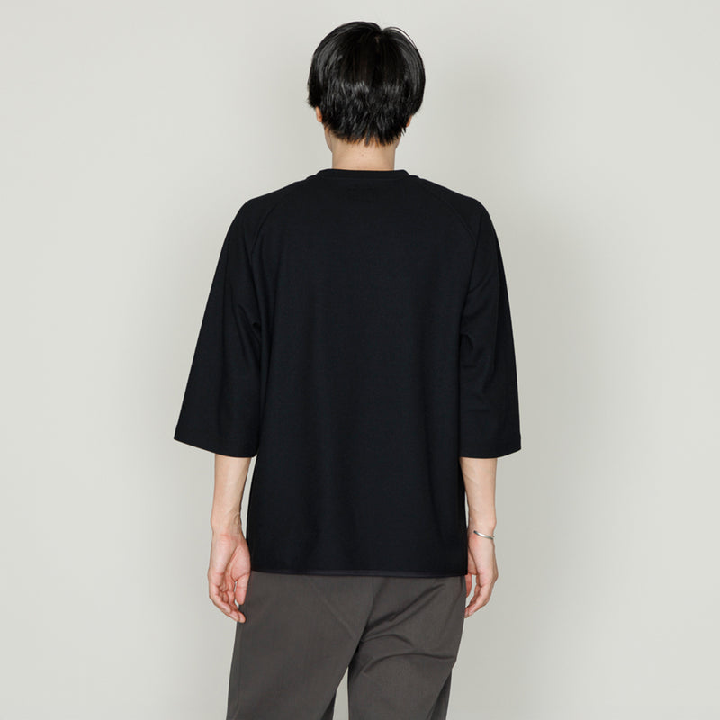 SEED STITCH KNIT TEE｜吸水速乾 ユニセックス  黒