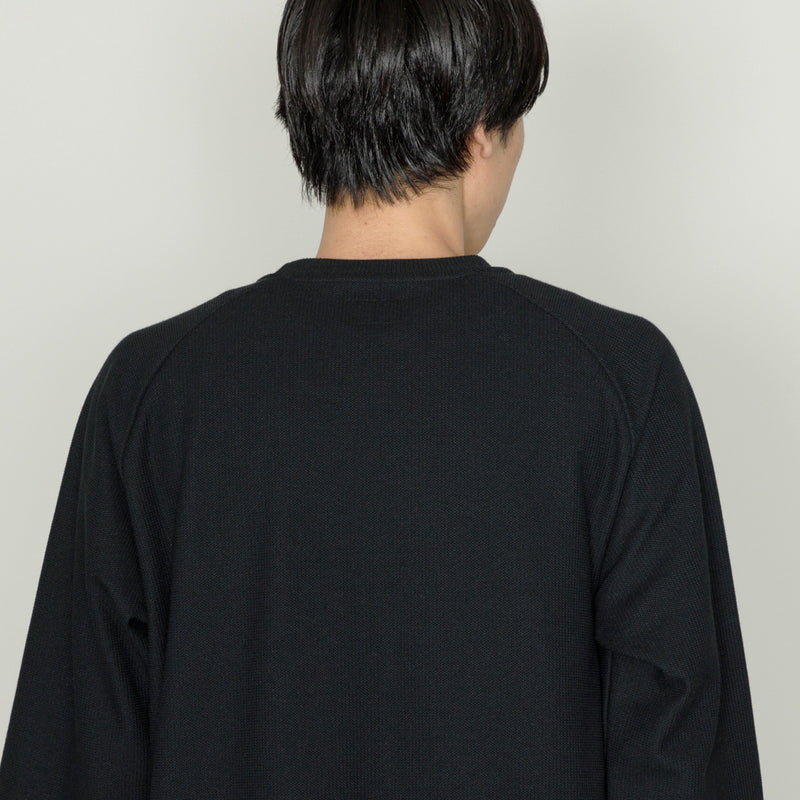 SEED STITCH KNIT TEE｜吸水速乾 ユニセックス  黒