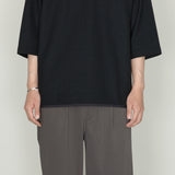 SEED STITCH KNIT TEE｜吸水速乾 ユニセックス  黒