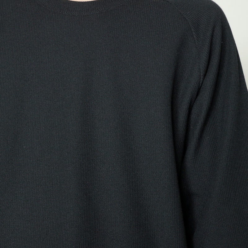 SEED STITCH KNIT TEE｜吸水速乾 ユニセックス  黒