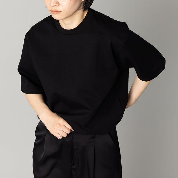 オーバーサイズ スウェットライク Tシャツ 黒