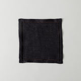 リネンカフェマット ブラック無地 額縁刺繡