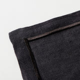 リネンカフェマット ブラック無地 額縁刺繡