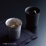 【kuros'オリジナル】チタン二重タンブラー GUNMETA 広口ミニ 黒 250ml 桐箱入り