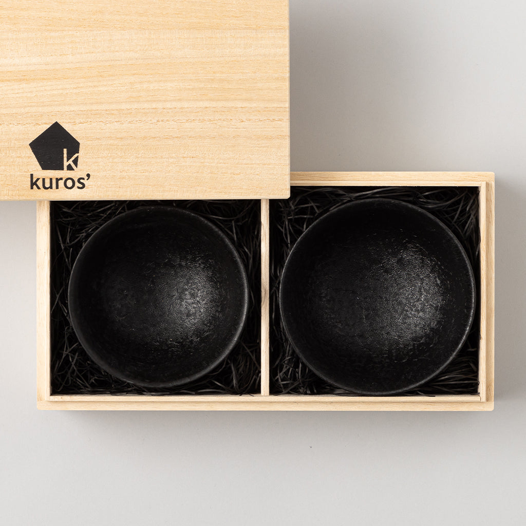 黒墨 飯碗 ペアギフトセット 桐箱入り