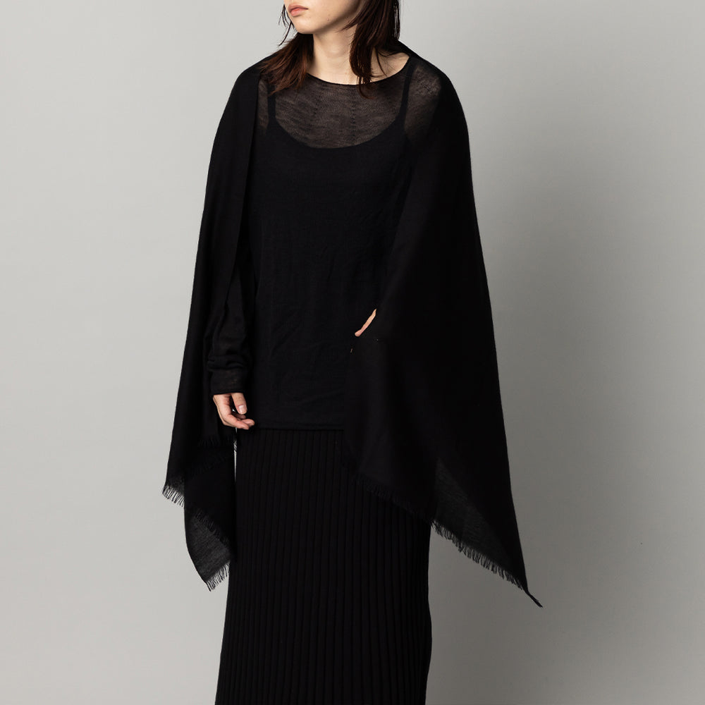AKRIS　アクリス　カシミヤシルク　大判ストール　白黒　65×190㎝ AKRIS アクリス カシミヤシルク 大判ストール 白黒 65×190㎝