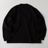 ポンチ スウェットライク ロングスリーブTシャツ 黒