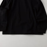 ポンチ スウェットライク ロングスリーブTシャツ 黒