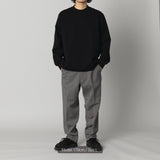 ポンチ スウェットライク ロングスリーブTシャツ 黒