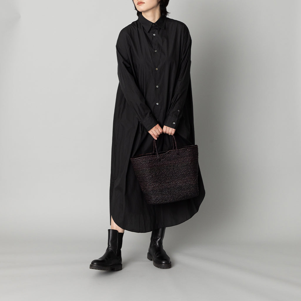 【再入荷】ラフィア マルシェ カゴバッグ 黒 M