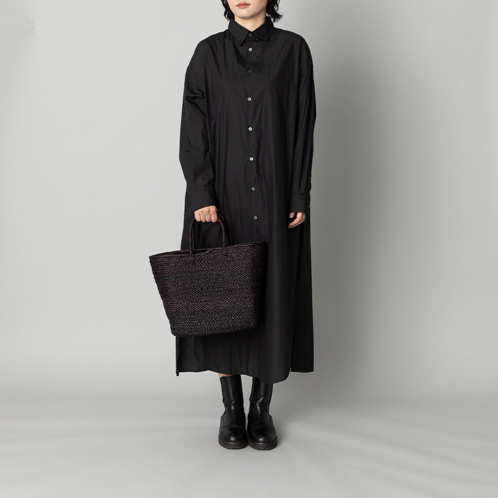 【再入荷】ラフィア マルシェ カゴバッグ 黒 M