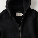 リサイクルコットン使用 ジップパーカー【kuros'別注色】黒