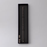 燕三条 ブラック ステンレス箸・箸置き くぼみ ギフトセット(箱入り)