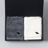ふんわり甘撚り 刺繍ハンドタオルセット (箱入り) ハンドタオル×2